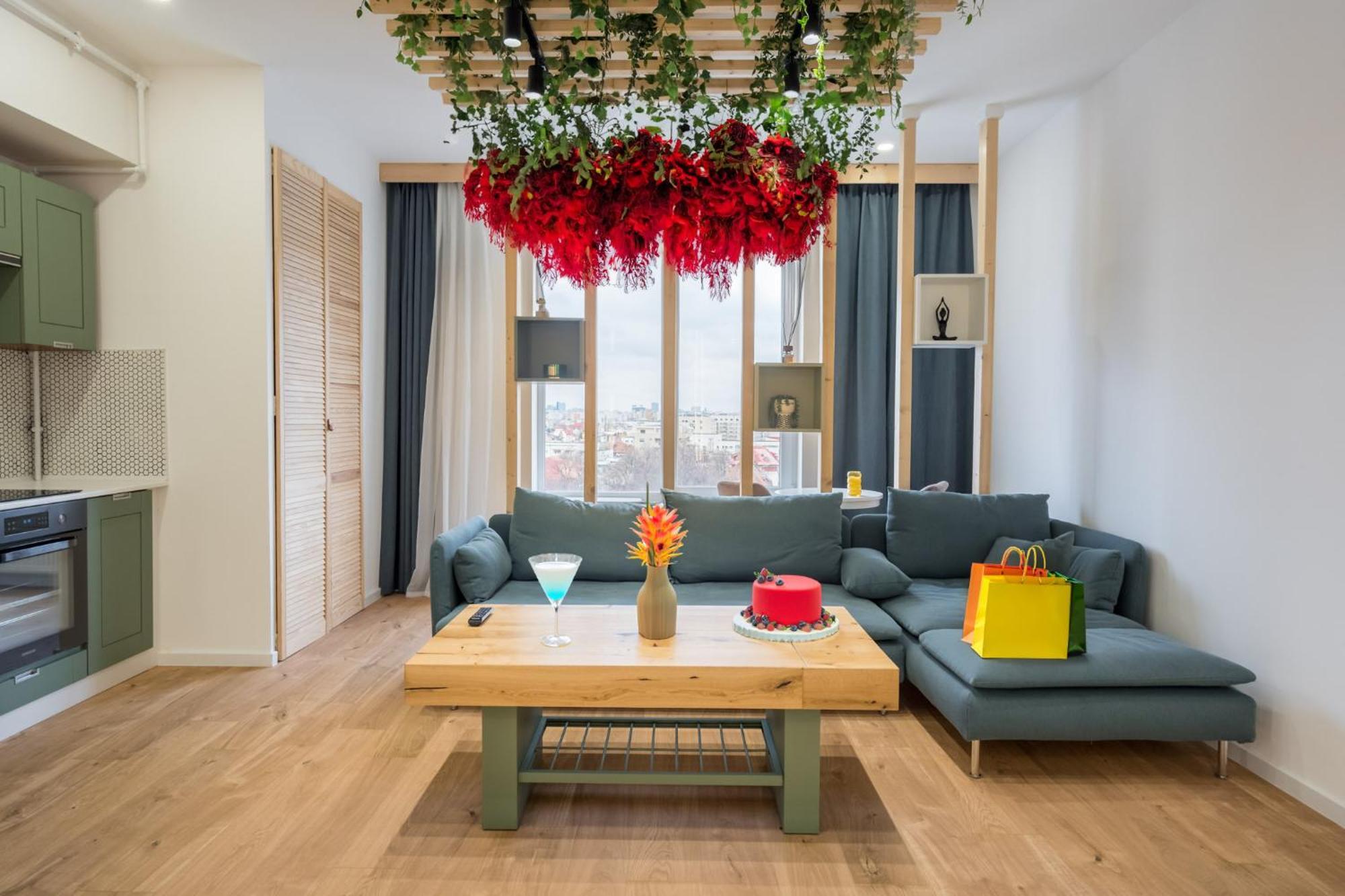 Ferienwohnung Jungle Escape - Luxe 1-Br Haven In Bukarest Exterior foto